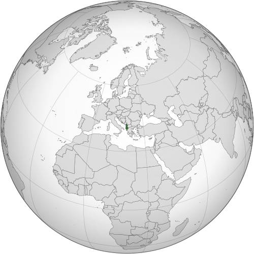 Location of Albania