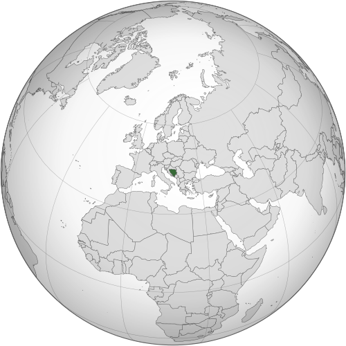 Location of Bosnia and Herzegovina