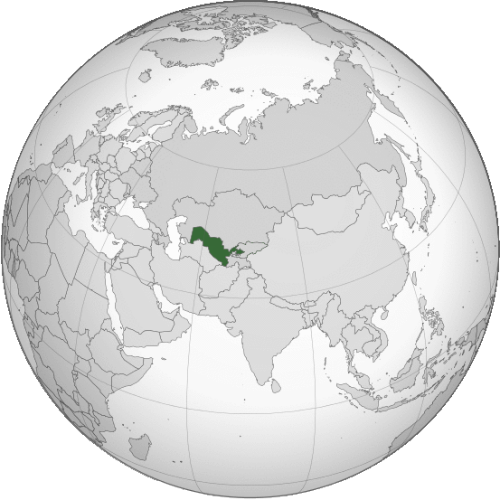 Location of Uzbekistan