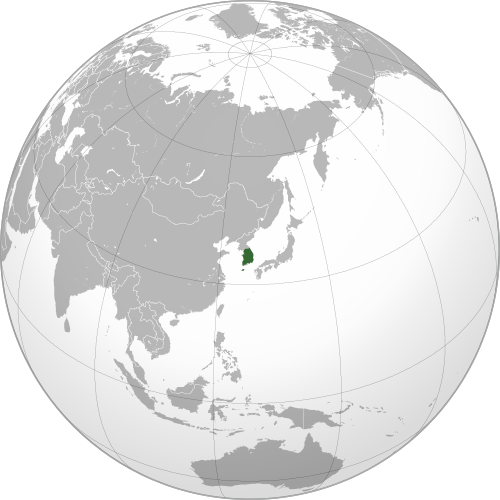 Location of South Korea